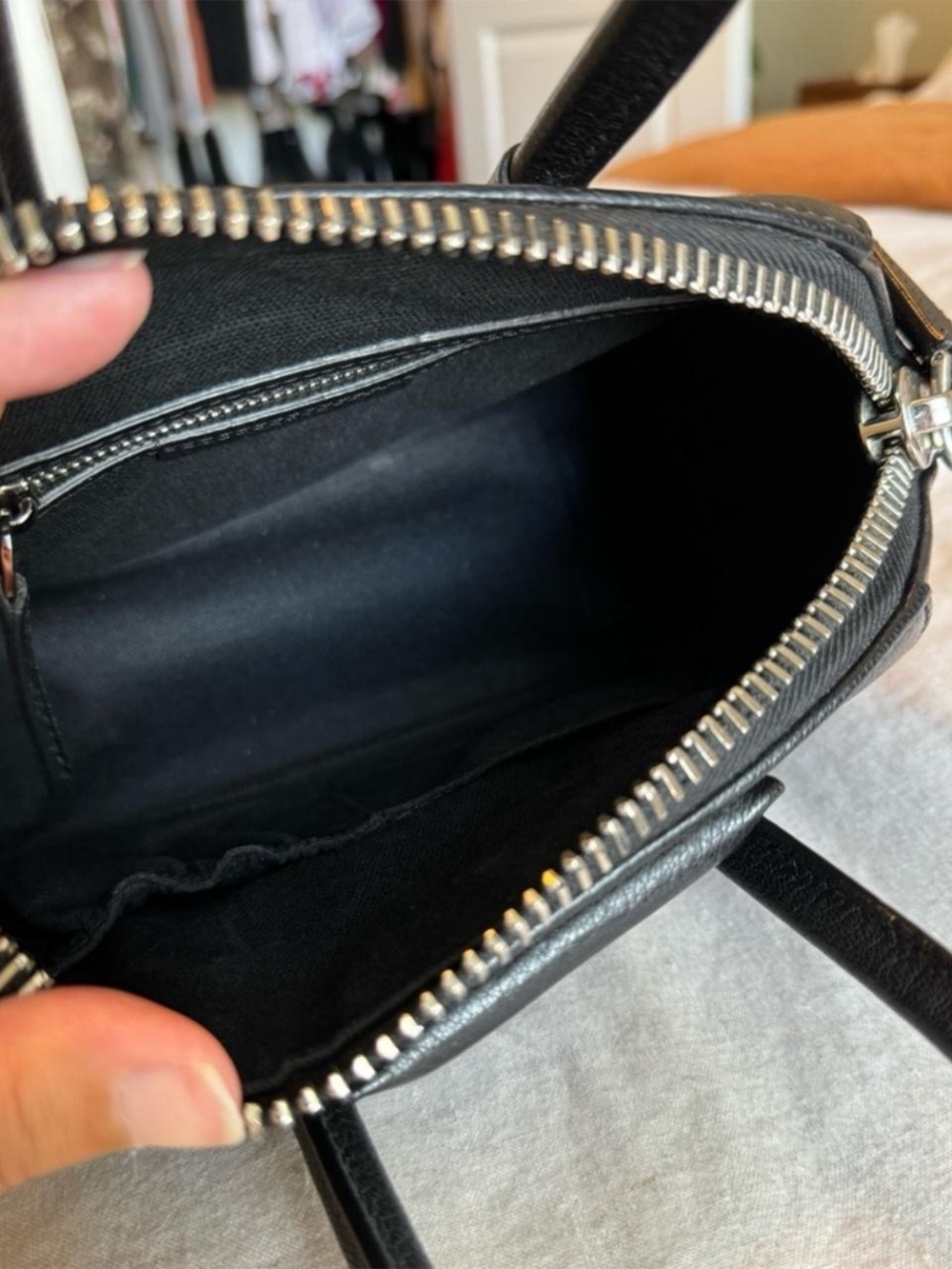 Givenchy Black Pebbled Leather Mini Bag with Top Handles - Picture 8 of 8